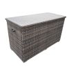 Direct Wicker Patio Brown Wicker Deck Box in Steel Frame with Storage Function - Steel