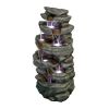 Outdoor Fountain 40.5inches High Rocks Outdoor Water Fountain with LED Lights - 40.5inches