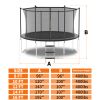 16FT Trampoline with Safety Enclosure Net, Outdoor Trampoline with Heavy Duty Jumping Mat and Spring Cover Padding for Kids and Adults - as Pic