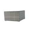 6 Pieces PE Rattan sectional Outdoor Furniture Cushioned Sofa set Grey Wicker, Dark Grey Cushion - as Pic