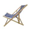 populus wood sling chair blue Stripe Broad blue Stripe (color: Dark blue) folding chaise lounge chair - as Pic