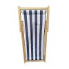 populus wood sling chair blue Stripe Broad blue Stripe (color: Dark blue) folding chaise lounge chair - as Pic