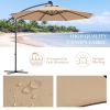 10 Feet Patio Umbrella with Crank and Solar LED Lights - Beige