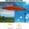 10 Feet Patio Umbrella with Crank and Solar LED Lights - Orange