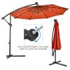 10 Feet Patio Umbrella with Crank and Solar LED Lights - Orange