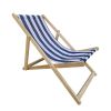 populus wood sling chair blue Stripe Broad blue Stripe (color: Dark blue) folding chaise lounge chair - as Pic