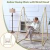 Swing Chair Handmade Macrame Swing Hammock Chair with Stand - as Pic