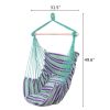 Free shipping Distinctive Cotton Canvas Hanging Rope Chair with Pillows Green YJ - Blue