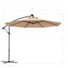 10 Feet Patio Umbrella with Crank and Solar LED Lights - Beige