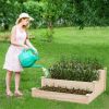 3-Tier Wooden Raised Garden Bed for Backyard Patio Gardening - Natural