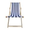 populus wood sling chair blue Stripe Broad blue Stripe (color: Dark blue) folding chaise lounge chair - as Pic