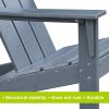 3Pcs Outdoor Adirondack Chairs,Patio Lawn Chairs with Side Table,for Deck Garden Backyard Balcony,Dark Grey - Dark Grey