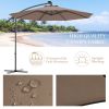 10 Feet Patio Umbrella with Crank and Solar LED Lights - Tan