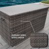 Direct Wicker Patio Brown Wicker Deck Box in Steel Frame with Storage Function - Steel