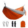 1pc Outdoor Camping Hammock; Portable Nylon Parachute Hammock 106*55in - 106*55in Orange And Gray