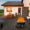 58,000BTU Firebowl Outdoor Portable Propane Gas Fire Pit with Cover and Carry Kit - Black