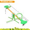 360 Degree Rotation Outdoor Kids Spinning Seesaw Sit and Spin Teeter Totter Outdoor Playground Equipment Swivel Teeter Totter for Backyard - as Pic