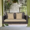 49in Brown Gradient Rattan Beige Cushion Rattan Swing Chair(Swing frames not included) - as picture