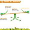 360 Degree Rotation Outdoor Kids Spinning Seesaw Sit and Spin Teeter Totter Outdoor Playground Equipment Swivel Teeter Totter for Backyard - as Pic