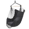 Tassel Hammock Chair Hanging Rope Swing Seat with 2 Cushions - Gray