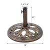 23 Pounds 17 3/4 Inch Round Umbrella Base Stand - Bronze