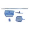 Pool Cleaning Set Brush 2 Leaf Skimmers 1 Telescopic Pole - Blue