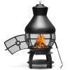 Patio Wood Burning Chimneys Fireplace - Black