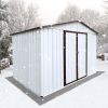 Metal garden sheds 6ftx8ft outdoor storage sheds white+offee - as Pic