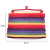 Free shipping Distinctive Cotton Canvas Hanging Rope Chair with Pillows Rainbow YJ - Rainbow