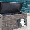 Direct Wicker Patio Brown Wicker Deck Box in Steel Frame with Storage Function - Steel