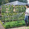 A-Frame Garden Cucumber Trellis with Netting for Climbing Plants Outdoor - Black