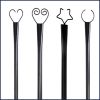 Set of 6 RC String Light Pole;  9 FT Lighting Stand ;  LED Solar Bulbs for Parties;  Christmas - Horn