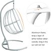 Indoor Outdoor Hanging Egg Swing Chair with Cushion and C Stand;  Egg Shaped Hanging Swing Chair;  Egg-Shaped Hammock Swing Chair Single Seat - Blue