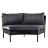 U_STYLE Patio Furniture Set, 3 Piece Curved Outdoor Conversation Set, All Weather Sectional Sofa with Cushions - as Pic