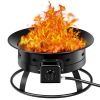 58,000BTU Firebowl Outdoor Portable Propane Gas Fire Pit with Cover and Carry Kit - Black